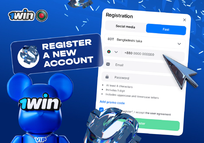Create new account on 1win Bangladesh site